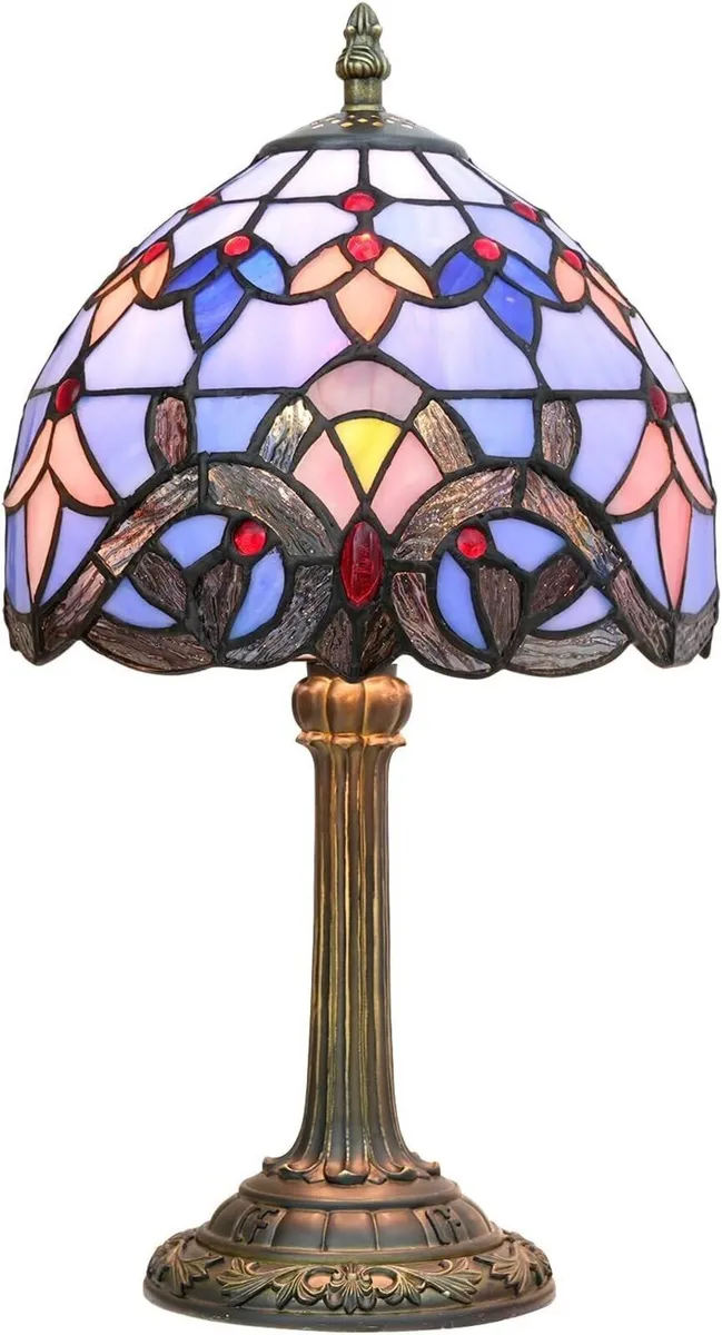 Tiffany Lamp Stained Glass Small Bedside Table - Image 1