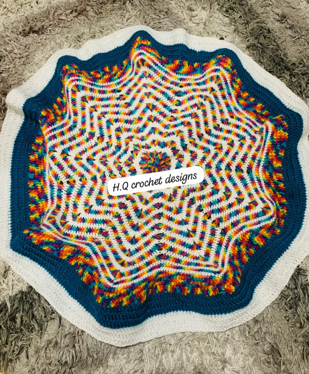 Newborn car seat size crochet blanket