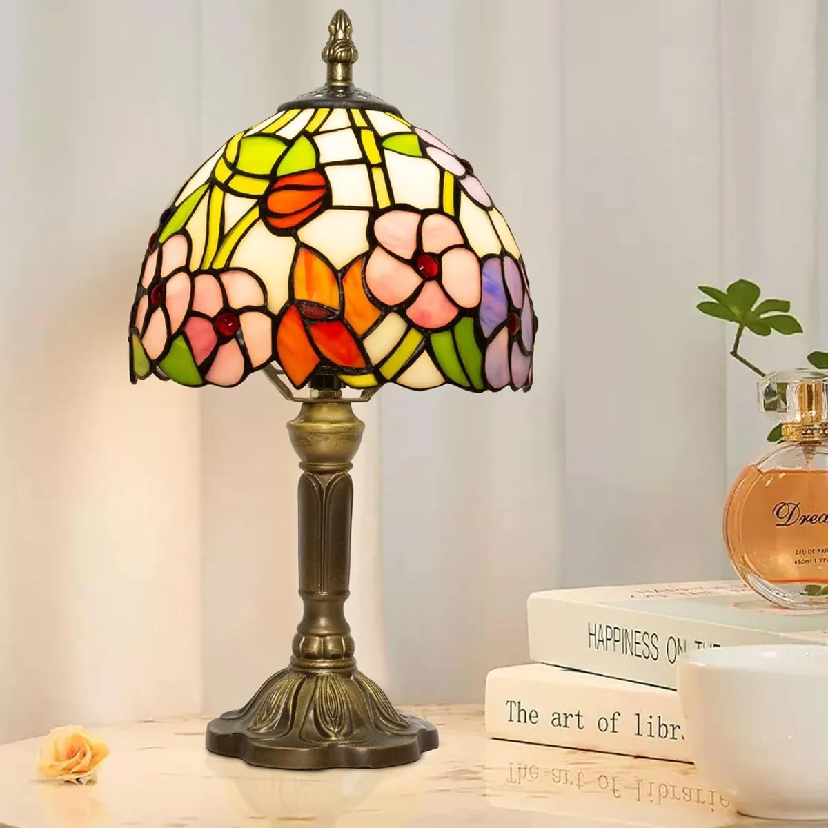 Small Tiffany Lamp 8 Inch Style Lights Table - Image 1