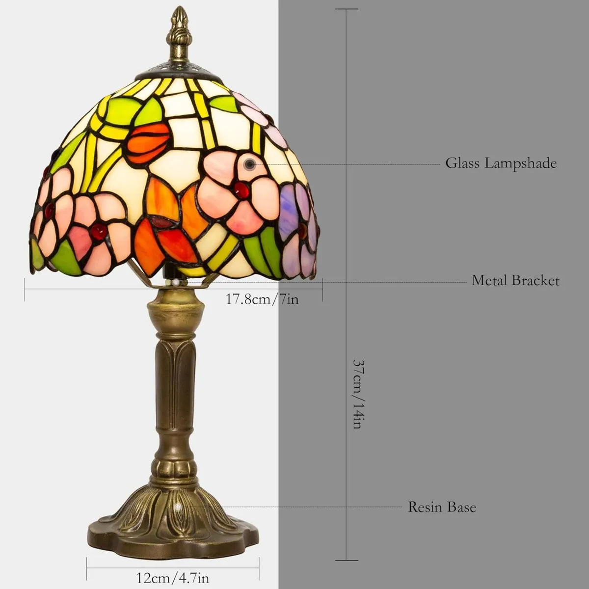 Small Tiffany Lamp 8 Inch Style Lights Table - Image 3