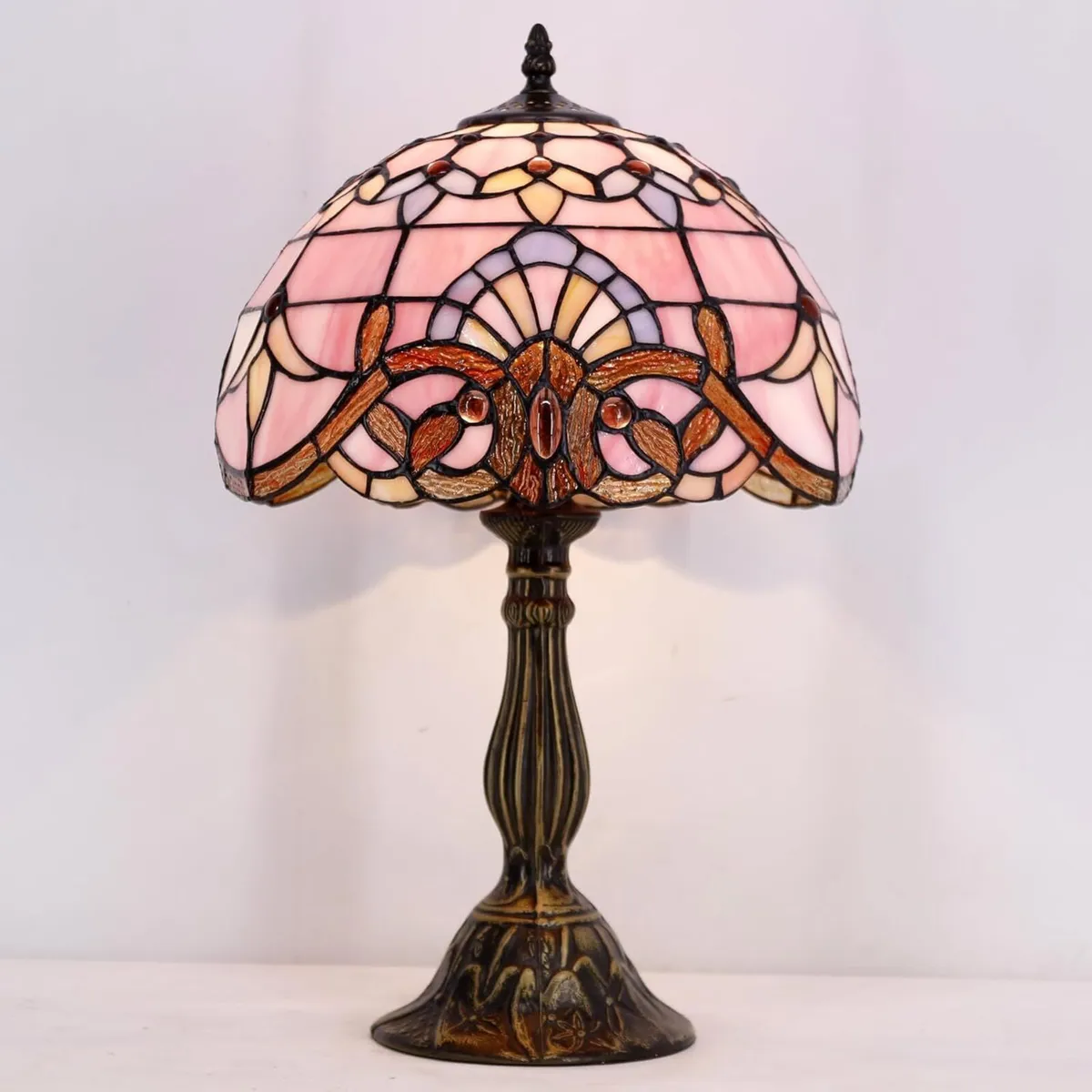 Tiffany Lamp Stained Glass Table 12X12X18 Inch - Image 4