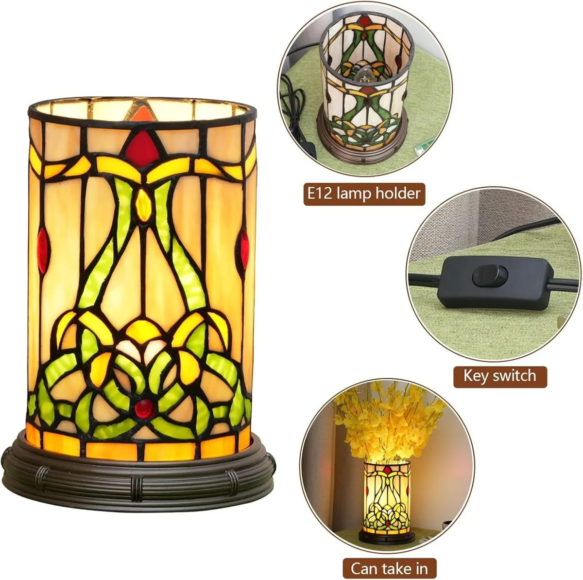 Tiffany Style Stained Glass Matam Table Lamp - Image 4