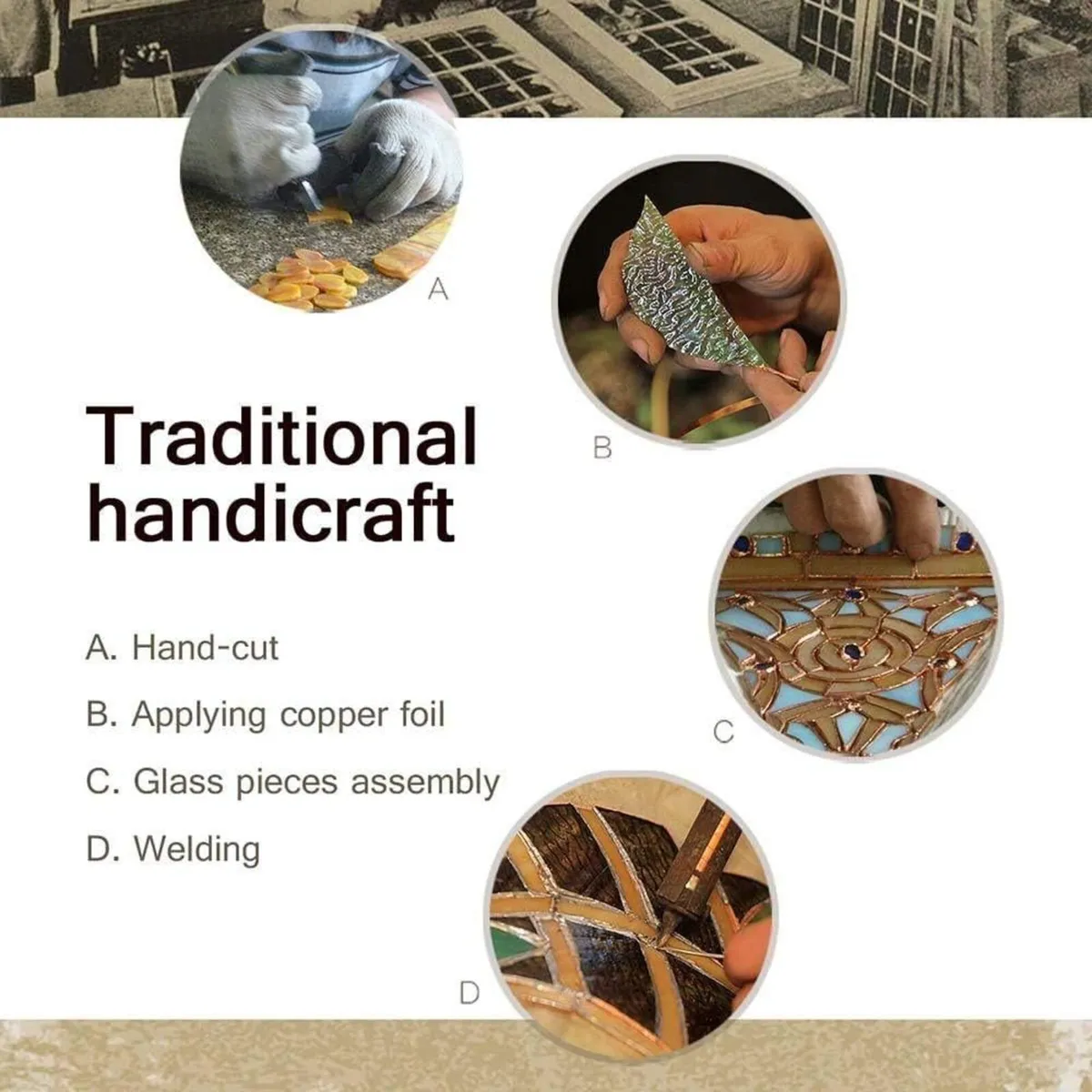 L30688 Tiffany Style Stained Glass Table Lamp - Image 4