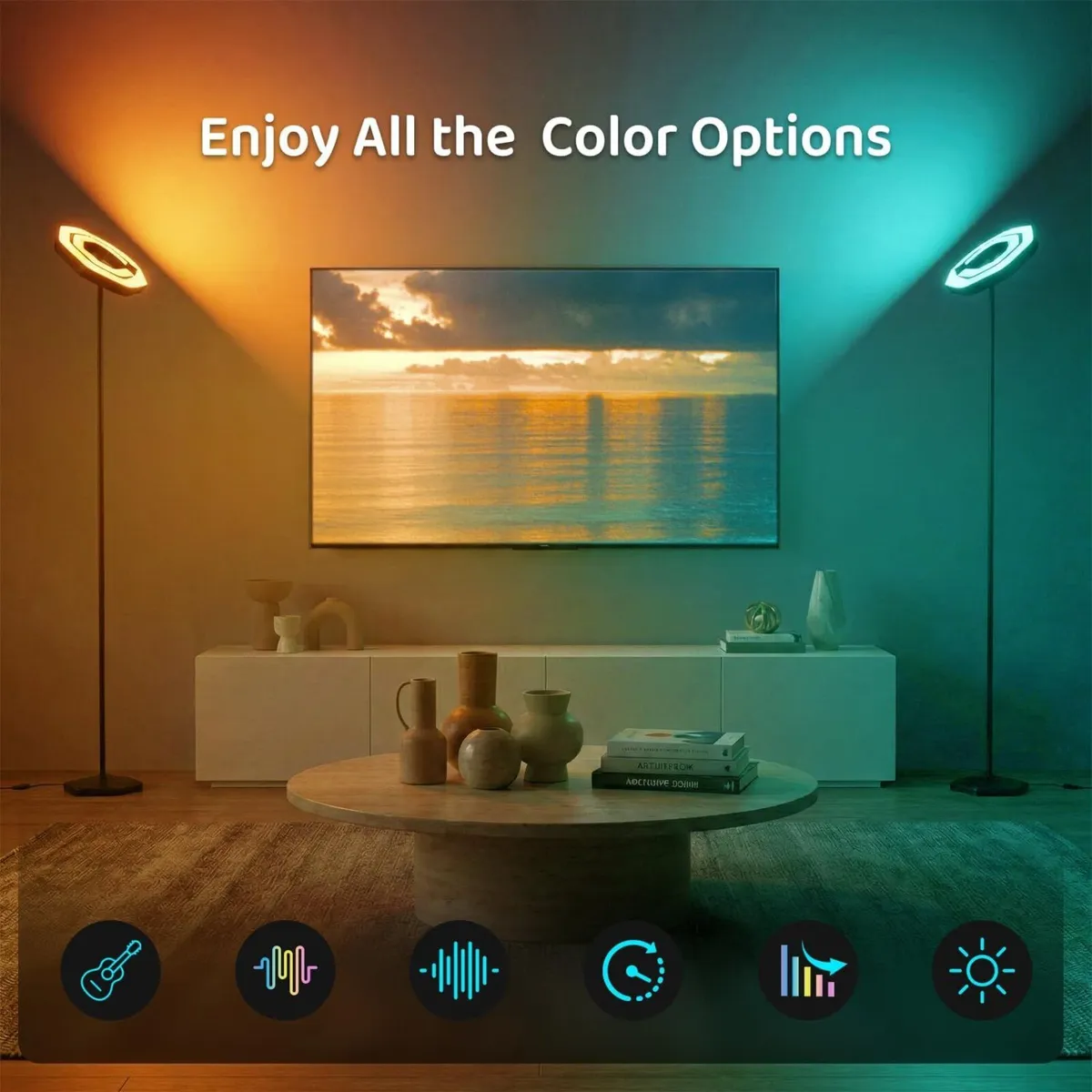 Corner Floor Lamp RGBWW 2700K-6500K Tunable White - Image 2