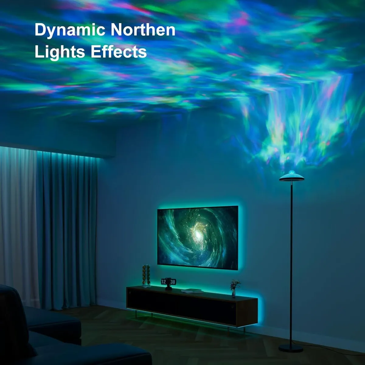 Uplighter Floor Lamp with Aurora Projector - Image 3