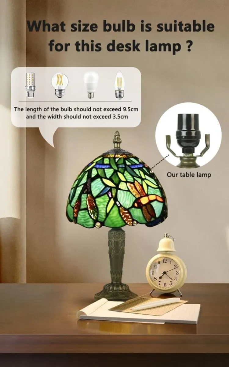 Small Tiffany Style Table Lamp 3 Color Temperature - Image 4