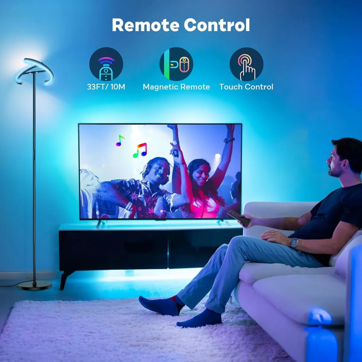 RGBCW Floor Lamp Color Changing Standing Modern - Image 4