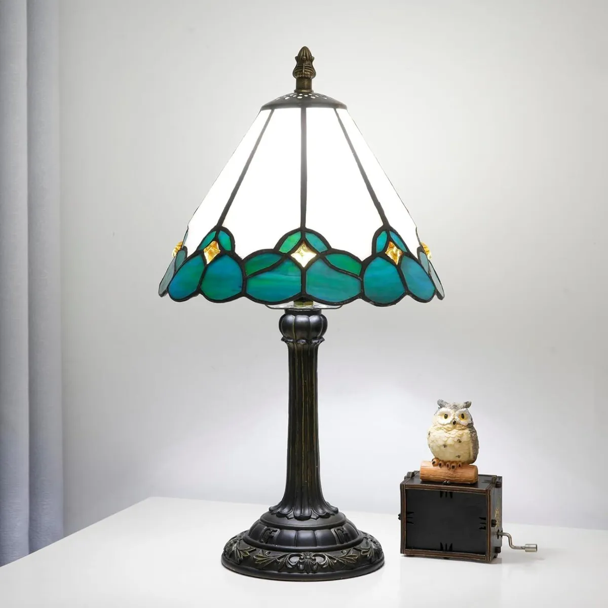 8in Tiffany Table Lamp Stained Glass Lamps for - Image 4