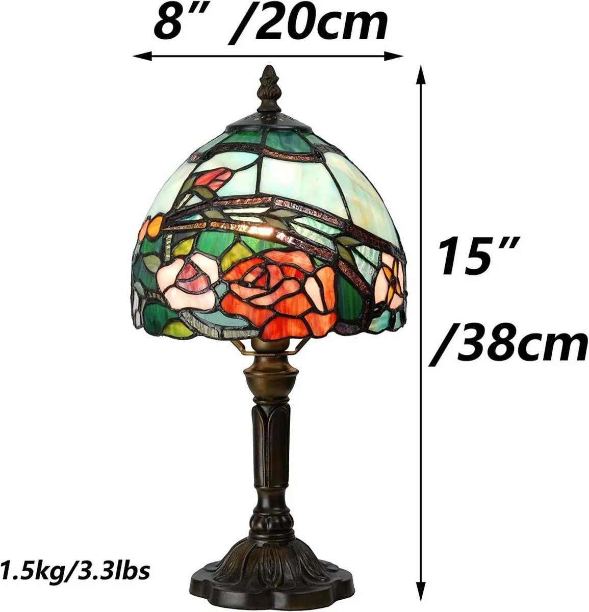 L30736 Rose Flower Tiffany Style Stained Glass - Image 4