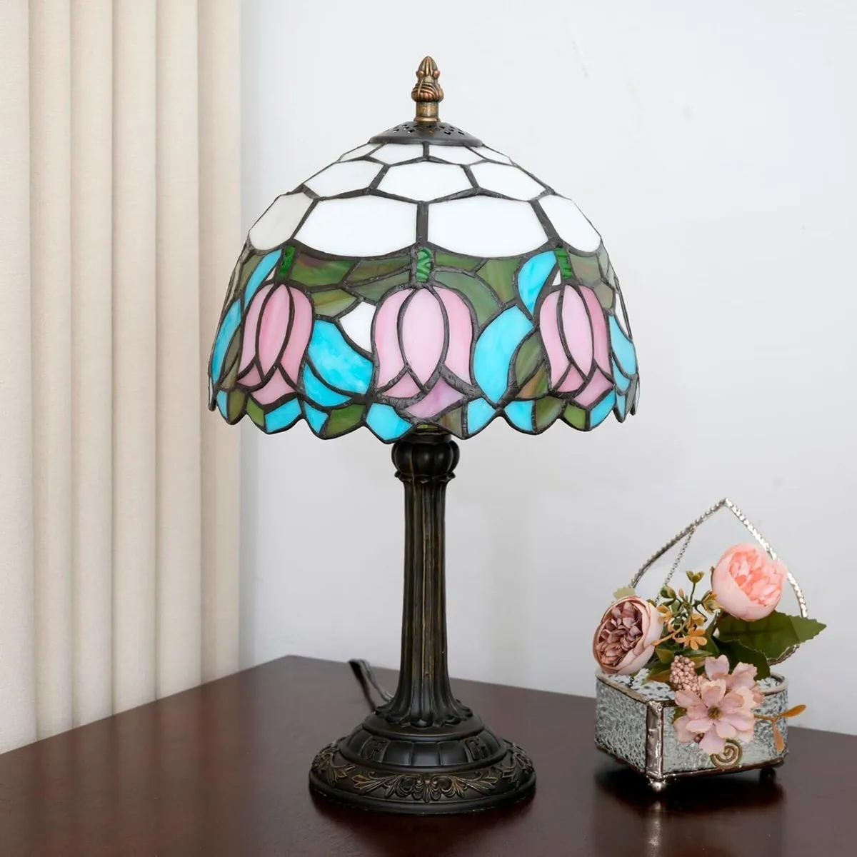 Tiffany Lamp Stained Glass 8X8X14 Inches Small - Image 4