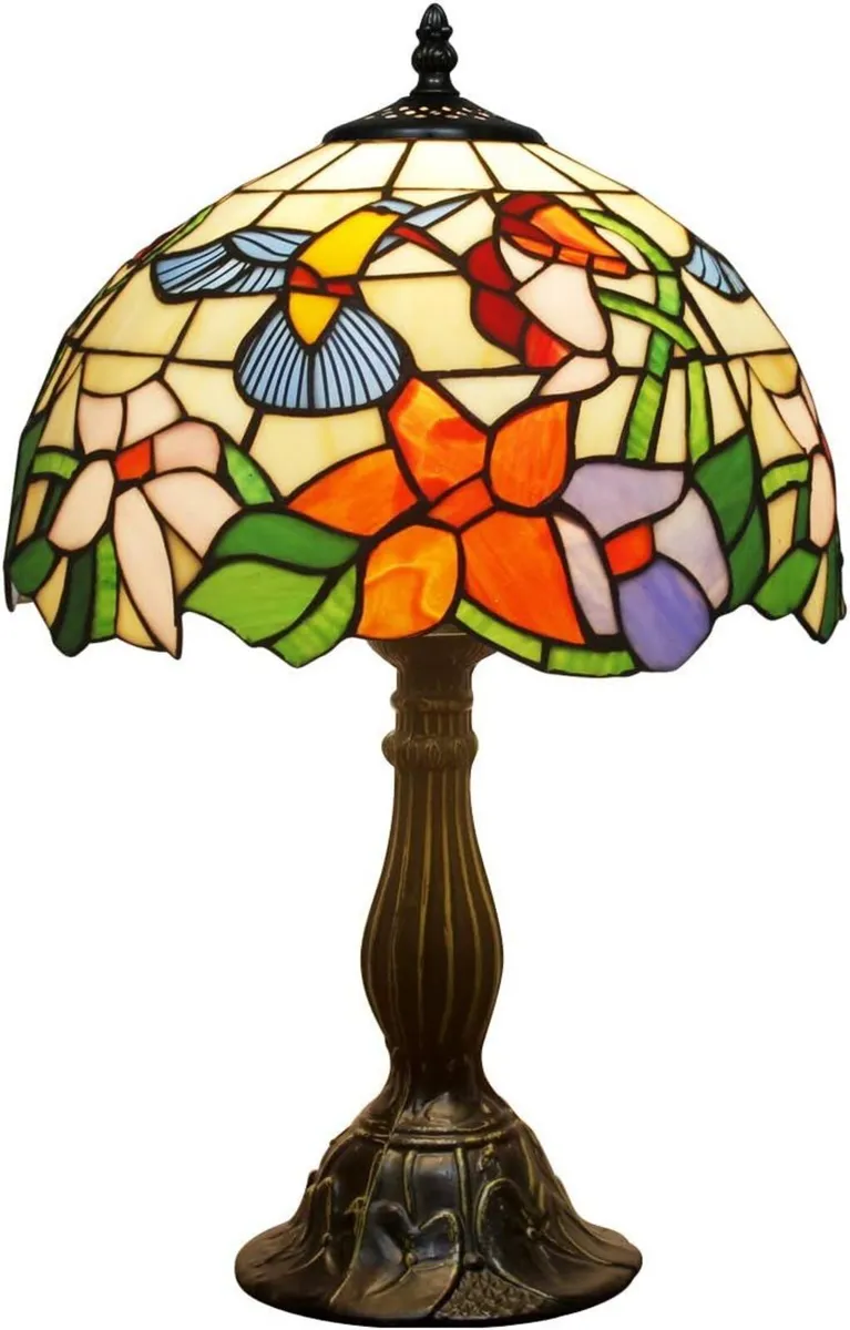 Tiffany Lamp Stained Glass Hummingbird Style - Image 1
