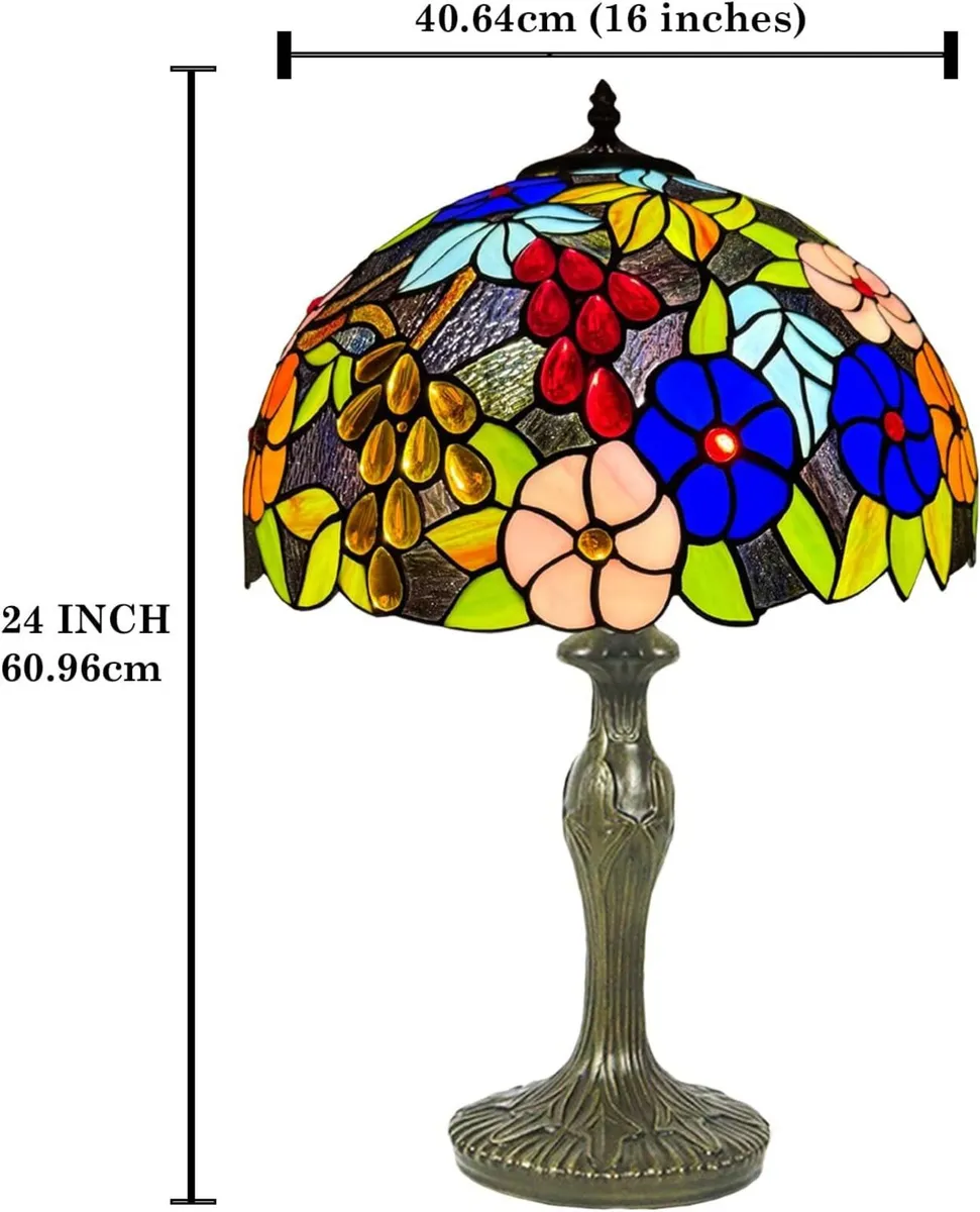 Tiffany Table Lamp 16 inch Vintage Pastoral - Image 2