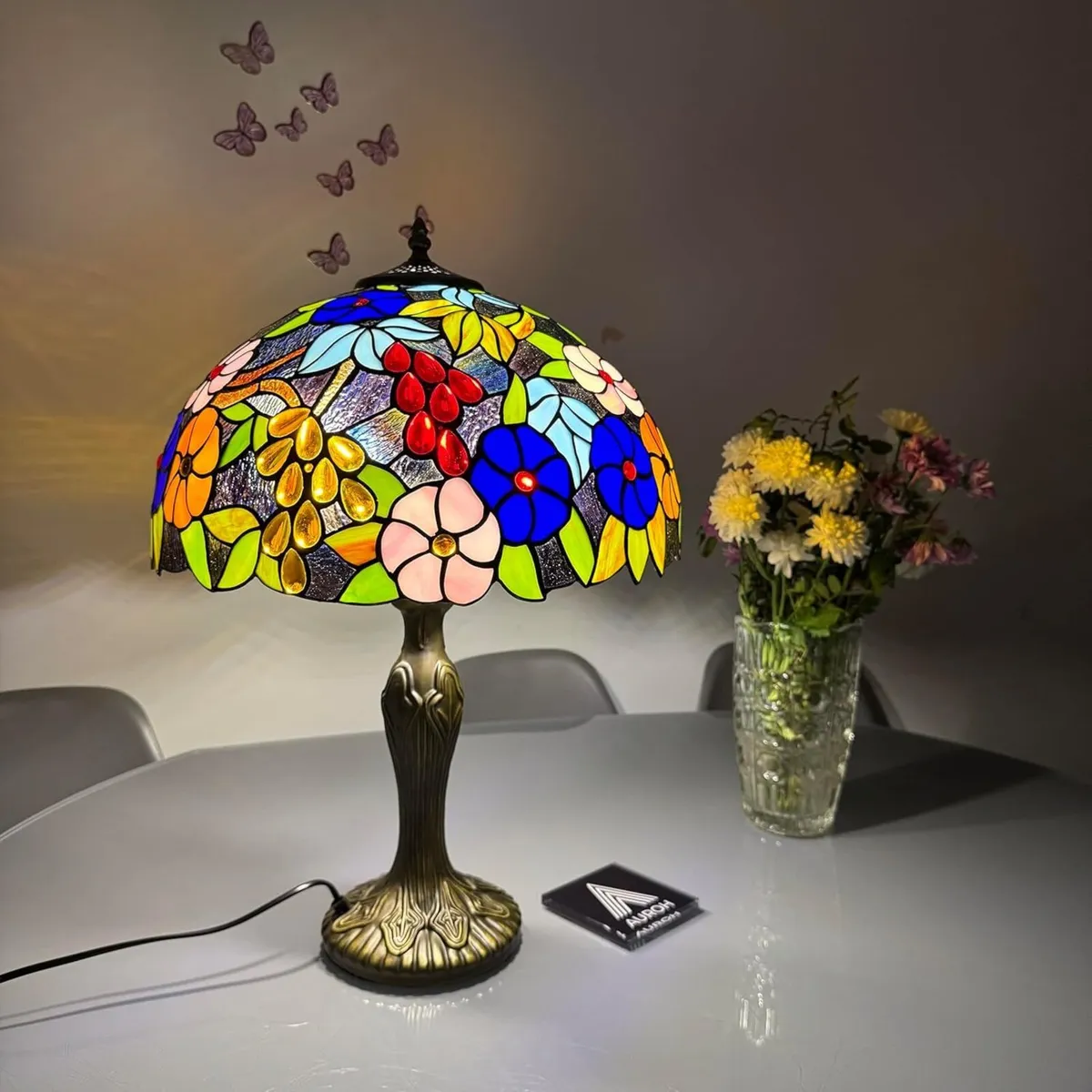 Tiffany Table Lamp 16 inch Vintage Pastoral - Image 4