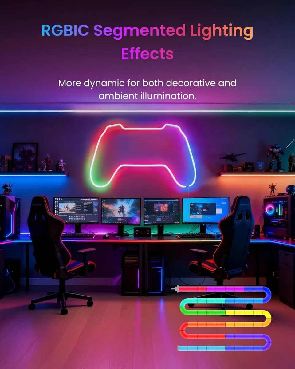 RGBIC Neon Rope Light 5M Matter LED Strip Works - Image 4