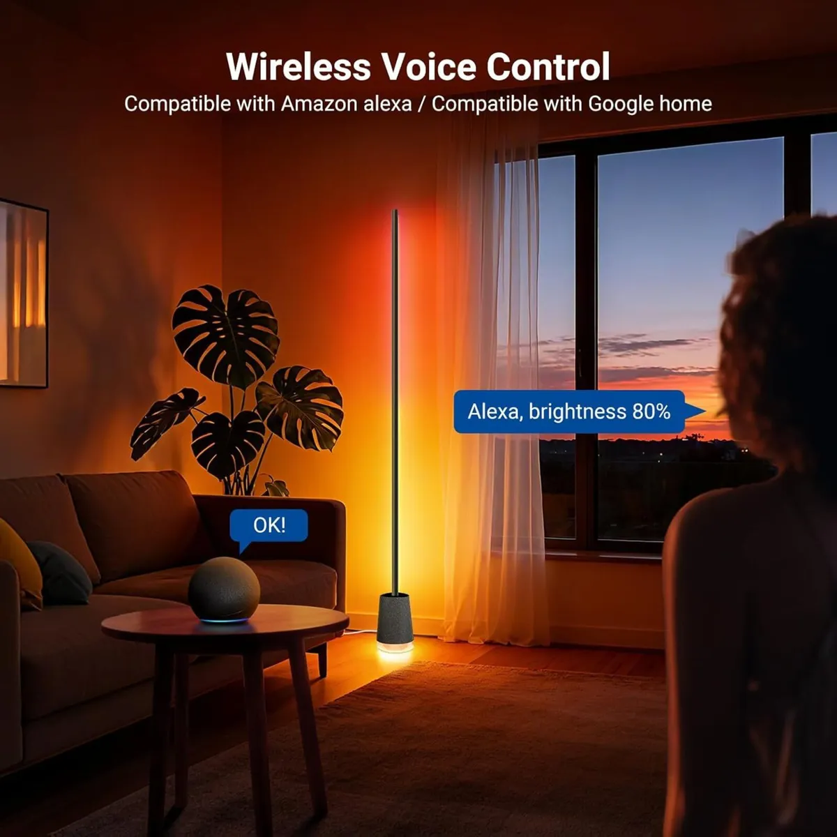 NF06 Smart LED Floor Lamp 1500lm RGBCW Standing - Image 2