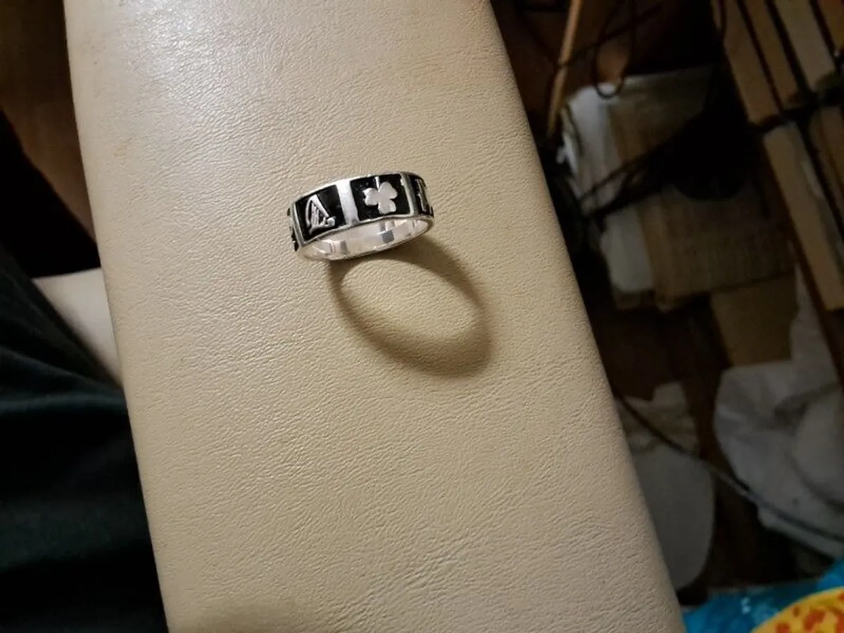 sterling black and silver ring - Image 1