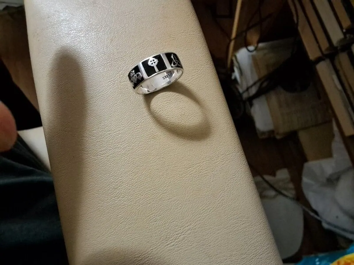 sterling black and silver ring - Image 2