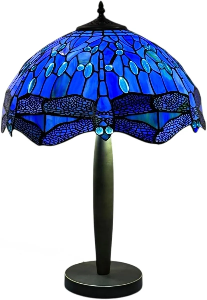 Tiffany Table Lamp 16 inch Handcrafted Stained - Image 1