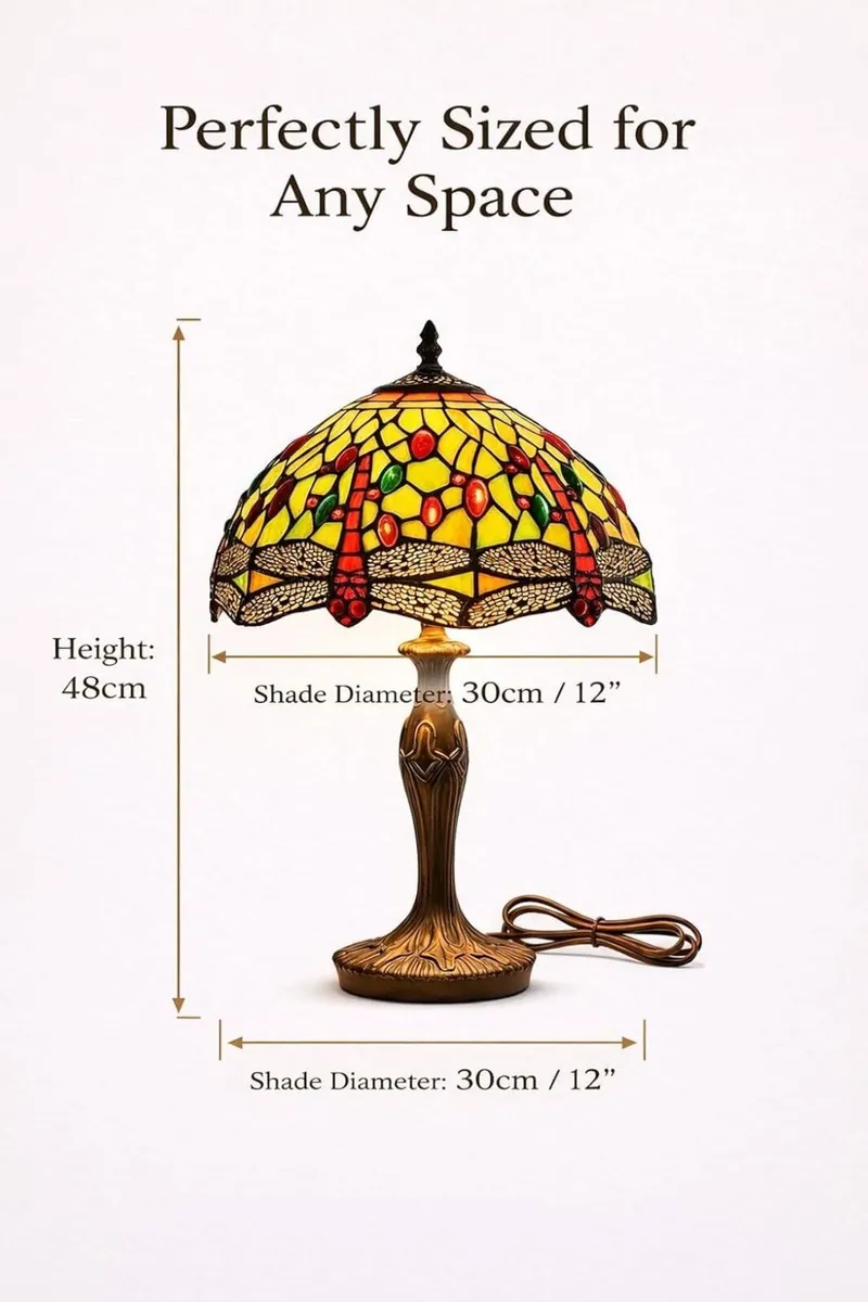 Tiffany Style Table Lamp 12 Inch – Stained Glass - Image 2