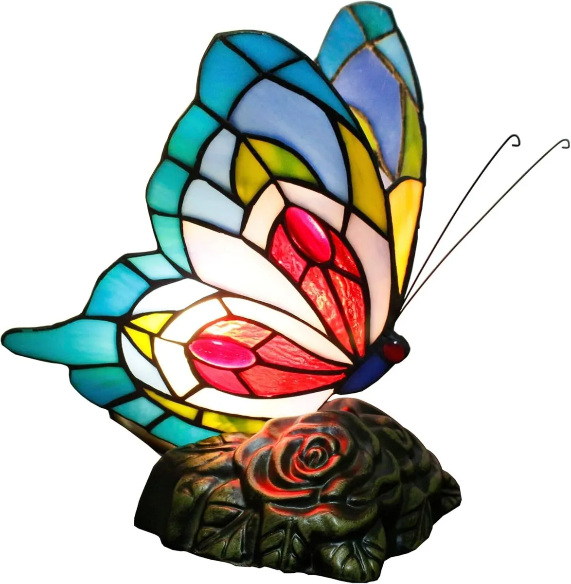 Small Tiffany Table lamp Stained Glass Butterfly - Image 1