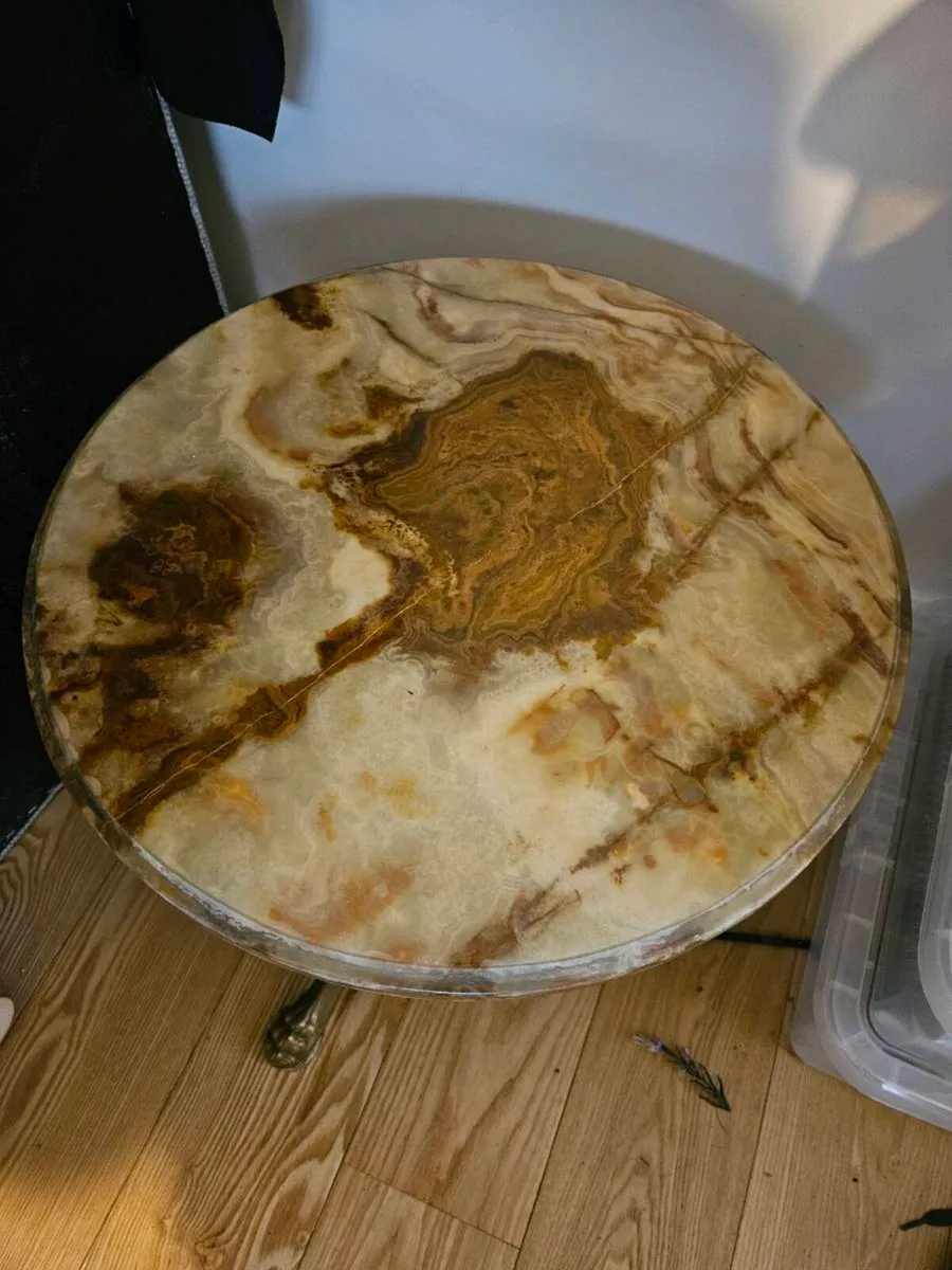 Decorative small marble topped side table - Image 2