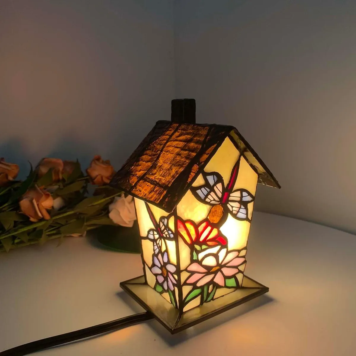 L30782 Birdhouse Tiffany Style Stained Glass - Image 3