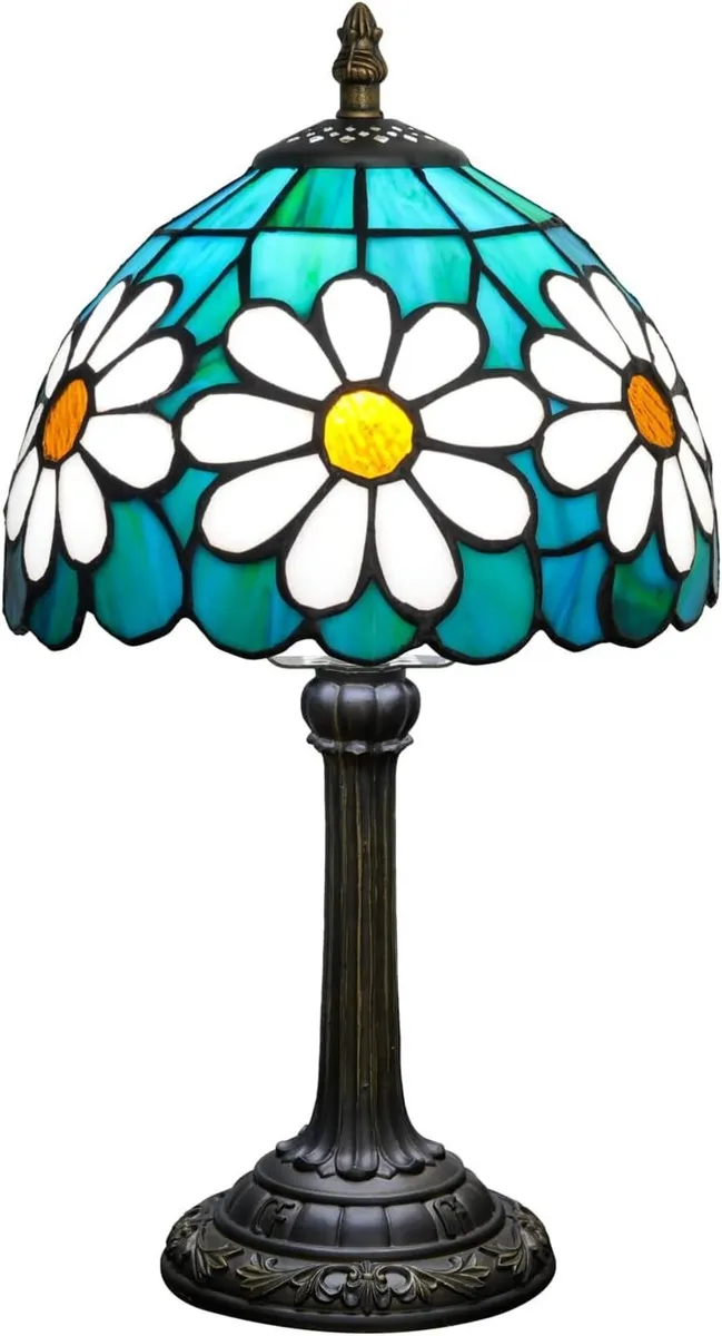 Tiffany Lamp Stained Glass Table 8X8X14 Inches - Image 1