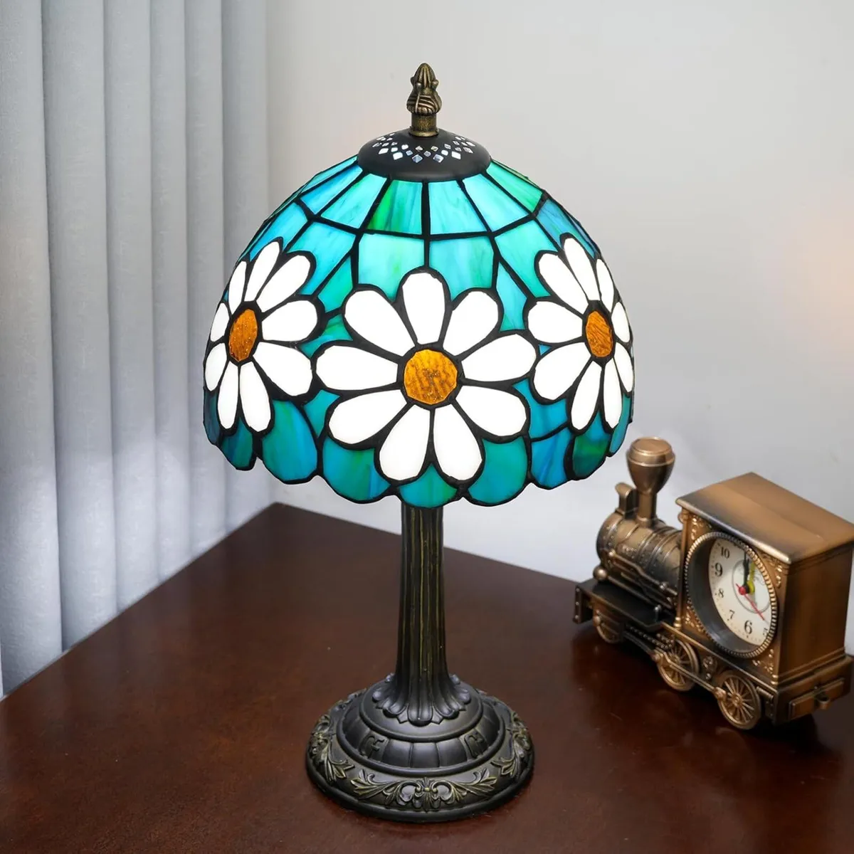 Tiffany Lamp Stained Glass Table 8X8X14 Inches - Image 3