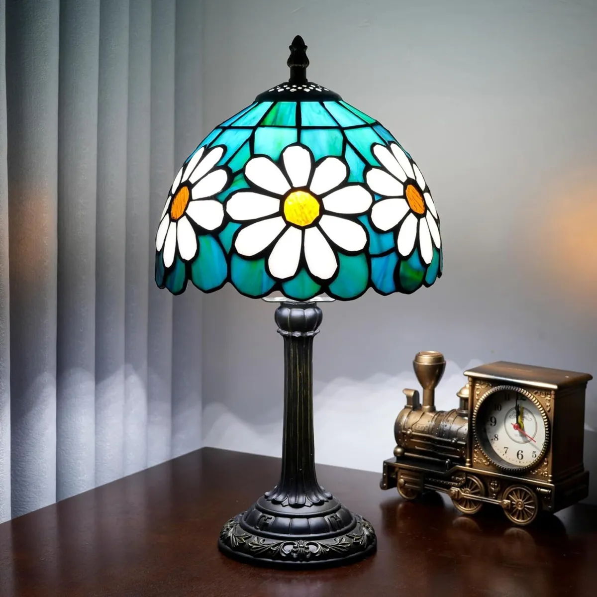 Tiffany Lamp Stained Glass Table 8X8X14 Inches - Image 2