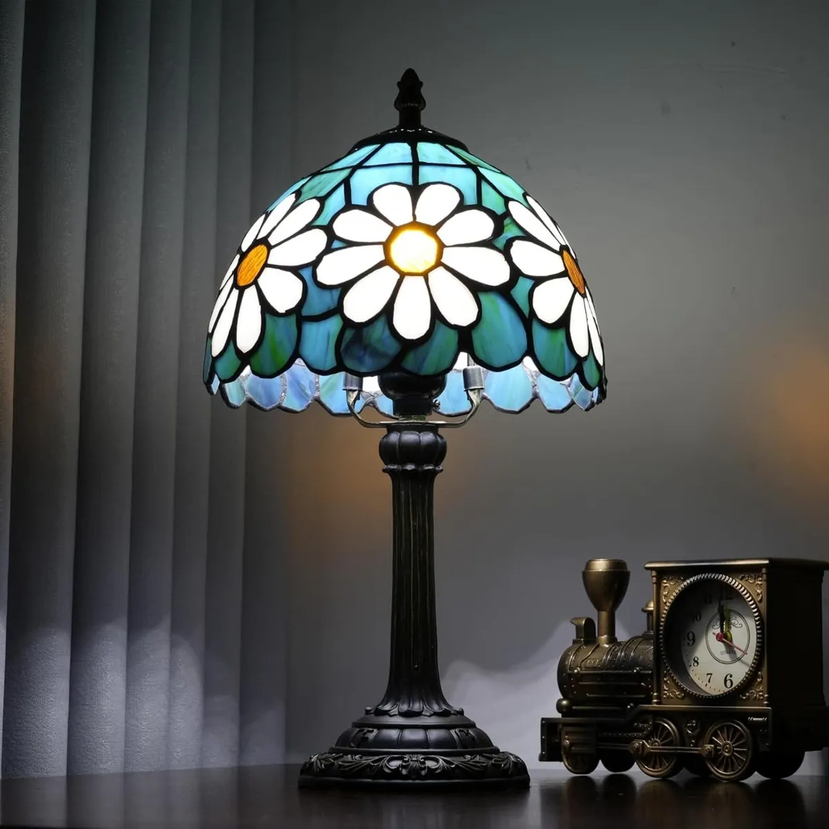 Tiffany Lamp Stained Glass Table 8X8X14 Inches - Image 4