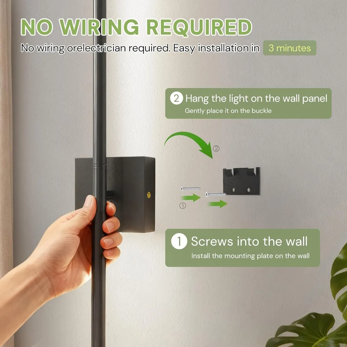 Battery Operated Wall Sconces Set of 2 Sconce - Image 3