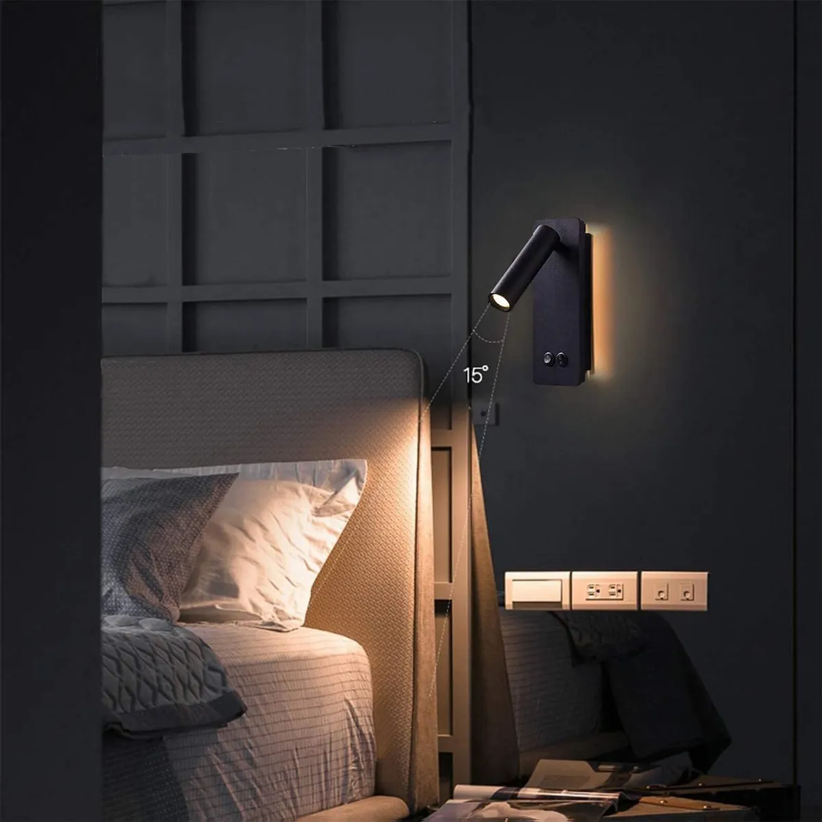 LED wall lamp and reading light two-in-one - Image 3