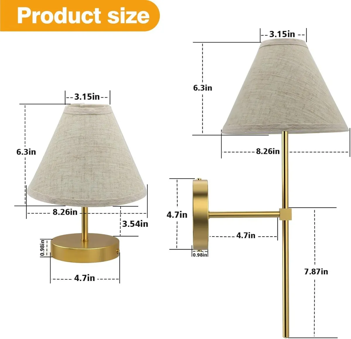 Battery Operated Sconces Set of 2 Rechargeable - Image 2