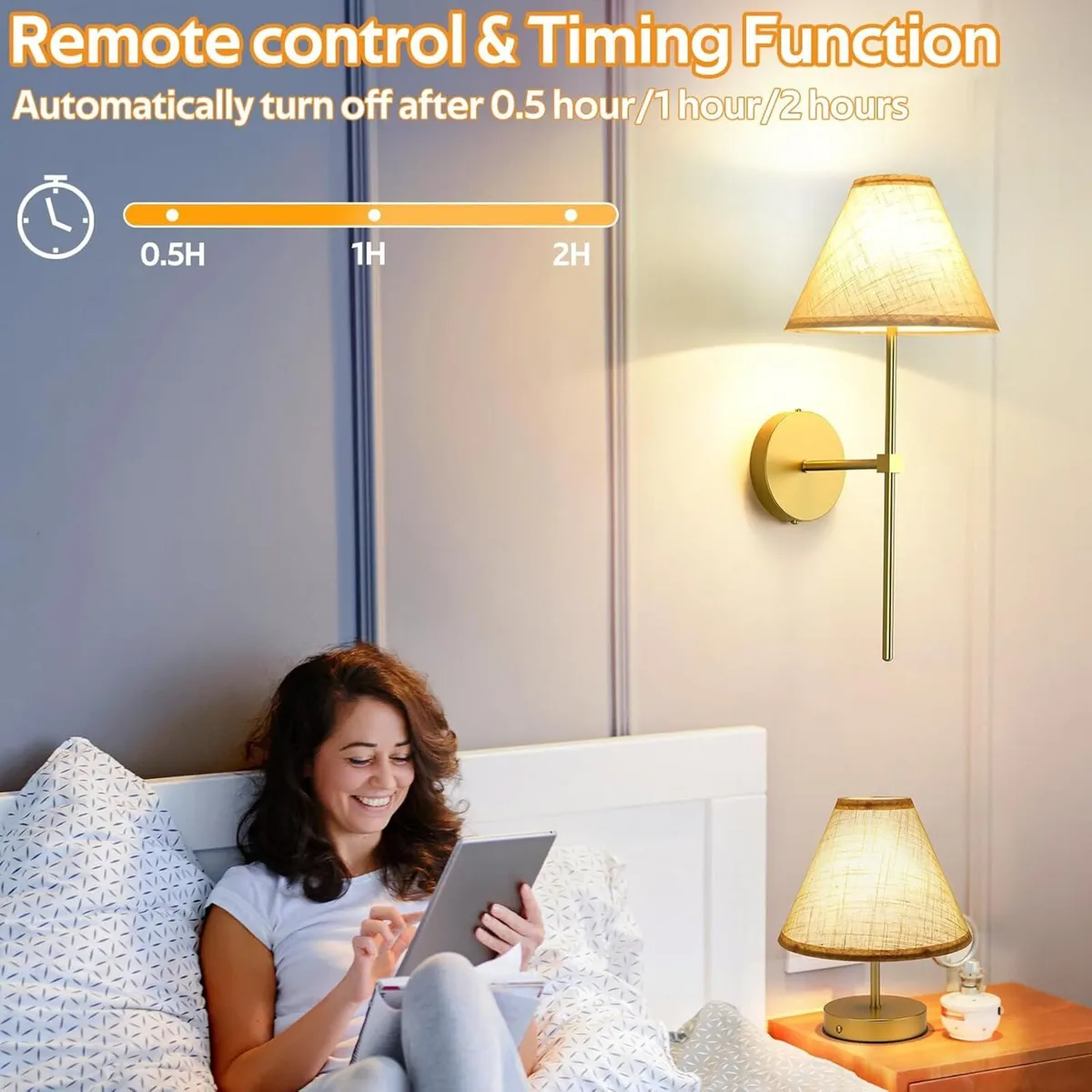 Battery Operated Sconces Set of 2 Rechargeable - Image 4