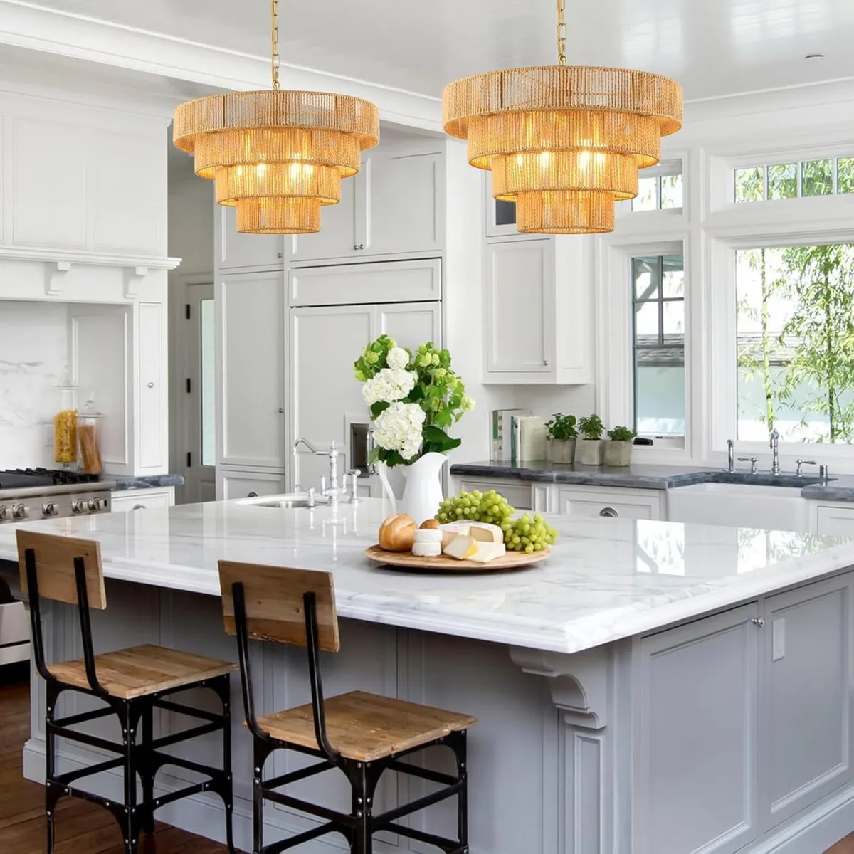 50CM Boho Pendant Light Hand-Woven Rattan - Image 4