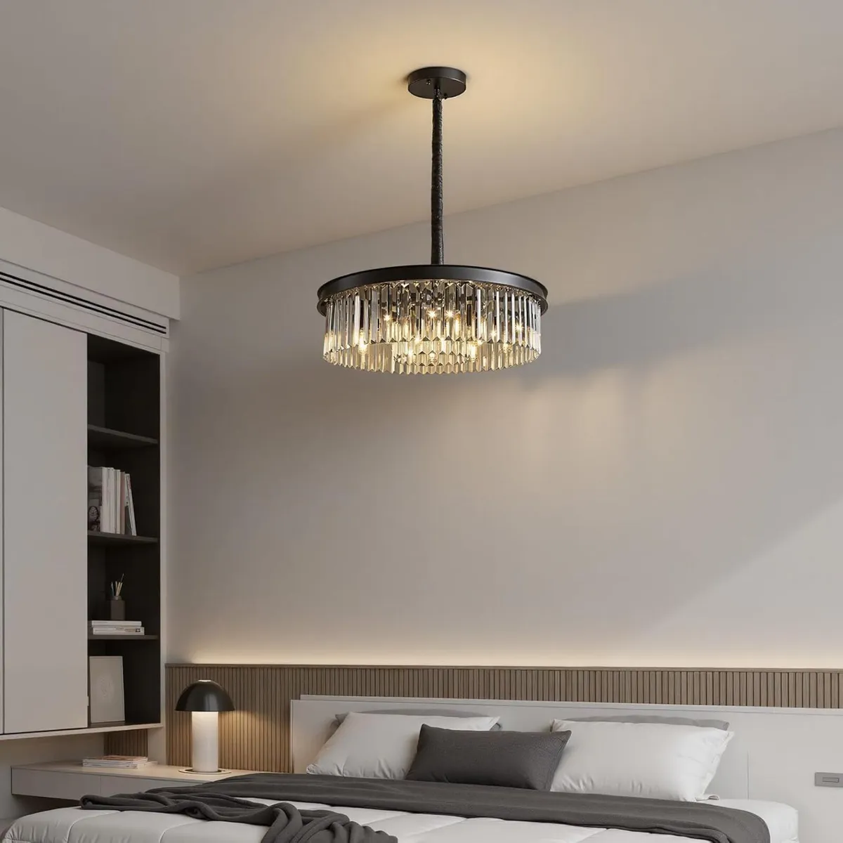 Modern Crystal Chandelier 5 Lights Flush Mount - Image 2