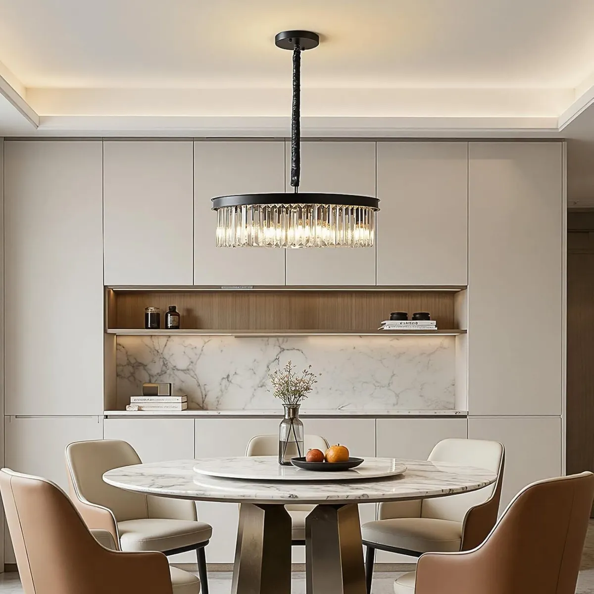 Modern Crystal Chandelier 5 Lights Flush Mount - Image 3