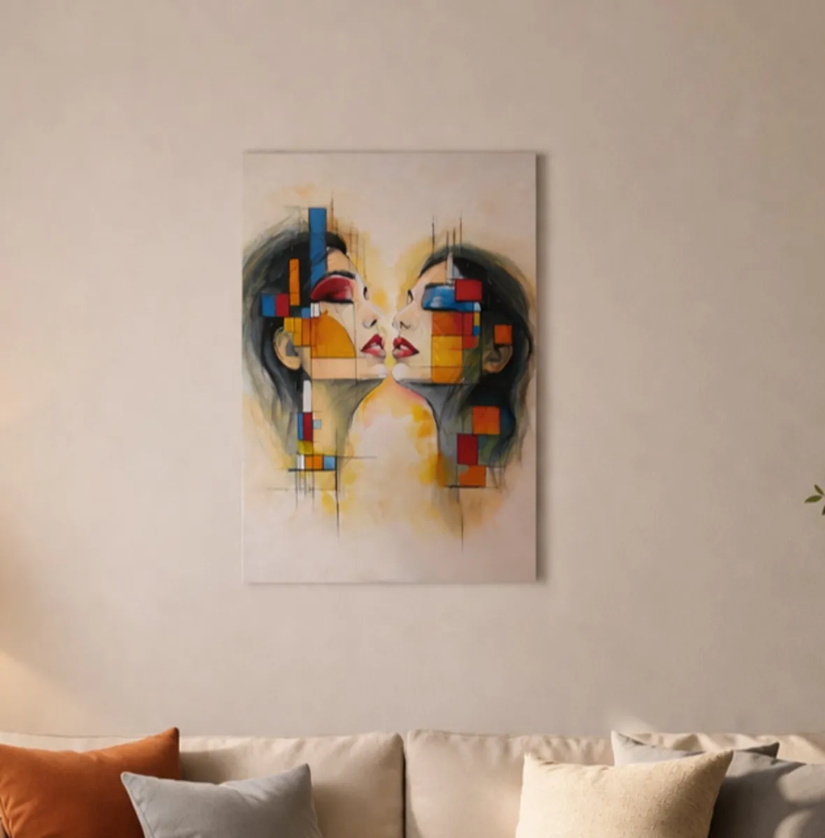 Original Acrylic Painting 60x90 cm – Modern Abstra - Image 4