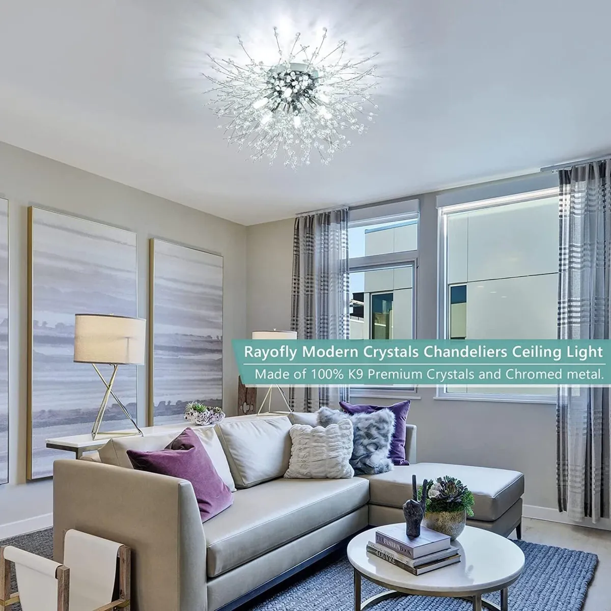 Modern Crystal Ceiling Lights for Living Room - Image 3