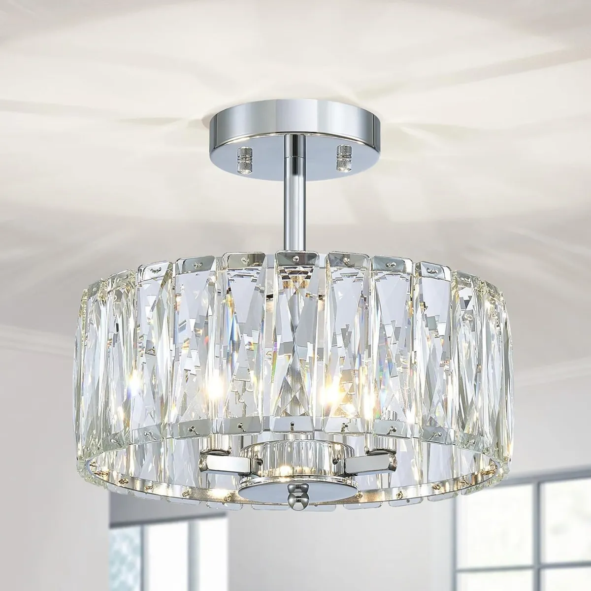 Modern Crystal Chandeliers E14x3-Light Round - Image 1