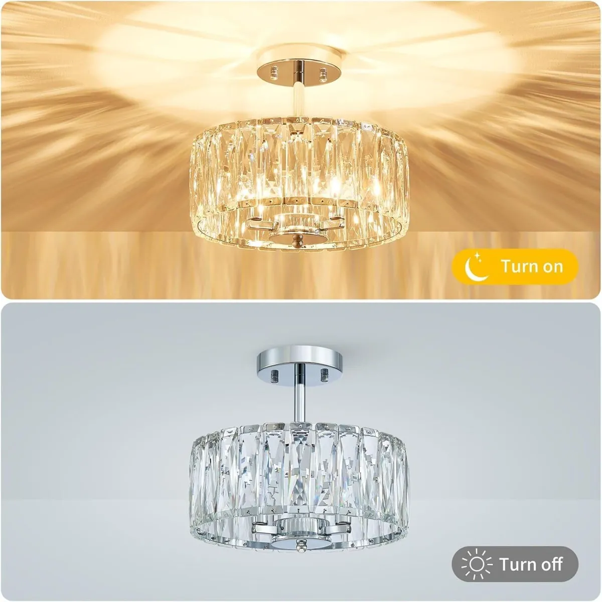Modern Crystal Chandeliers E14x3-Light Round - Image 3