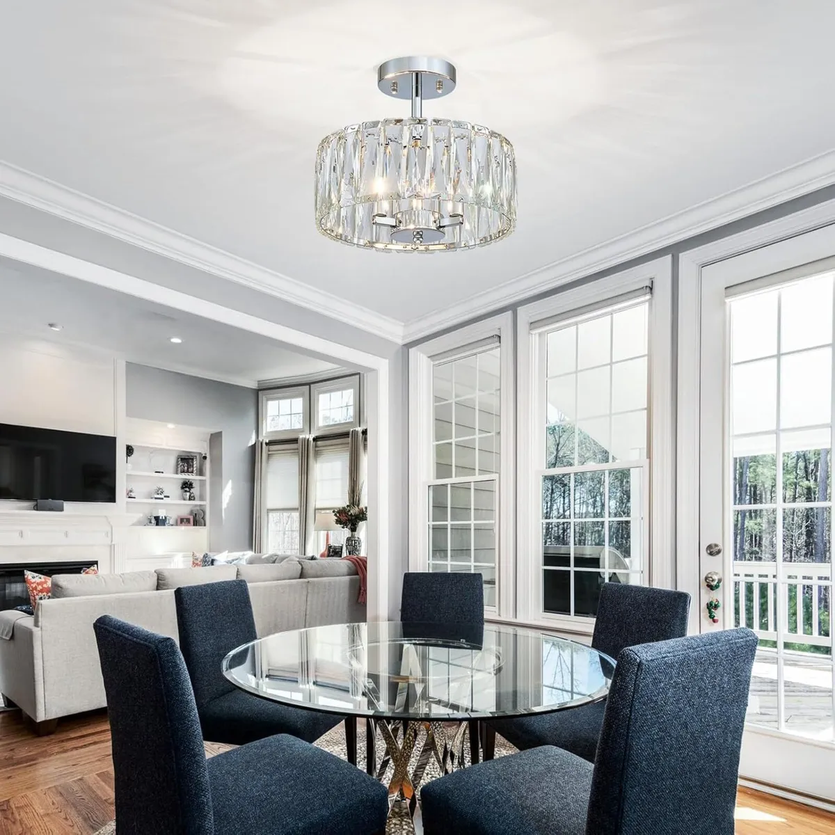 Modern Crystal Chandeliers E14x3-Light Round - Image 4