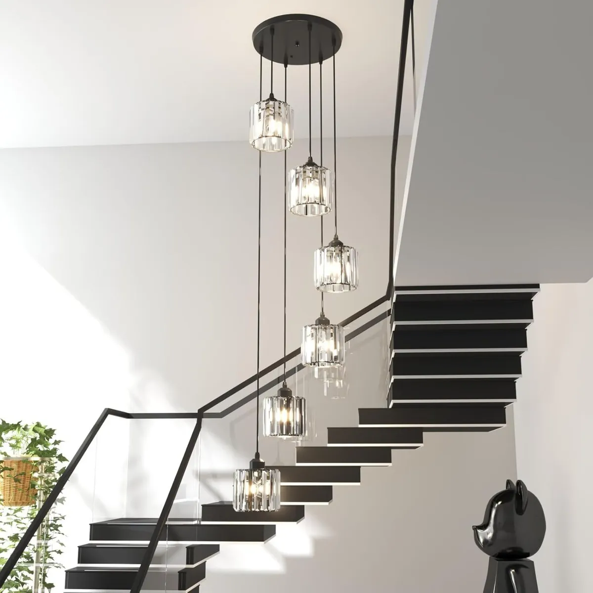 Long Chandelier for High Ceilings Modern Crystal - Image 4