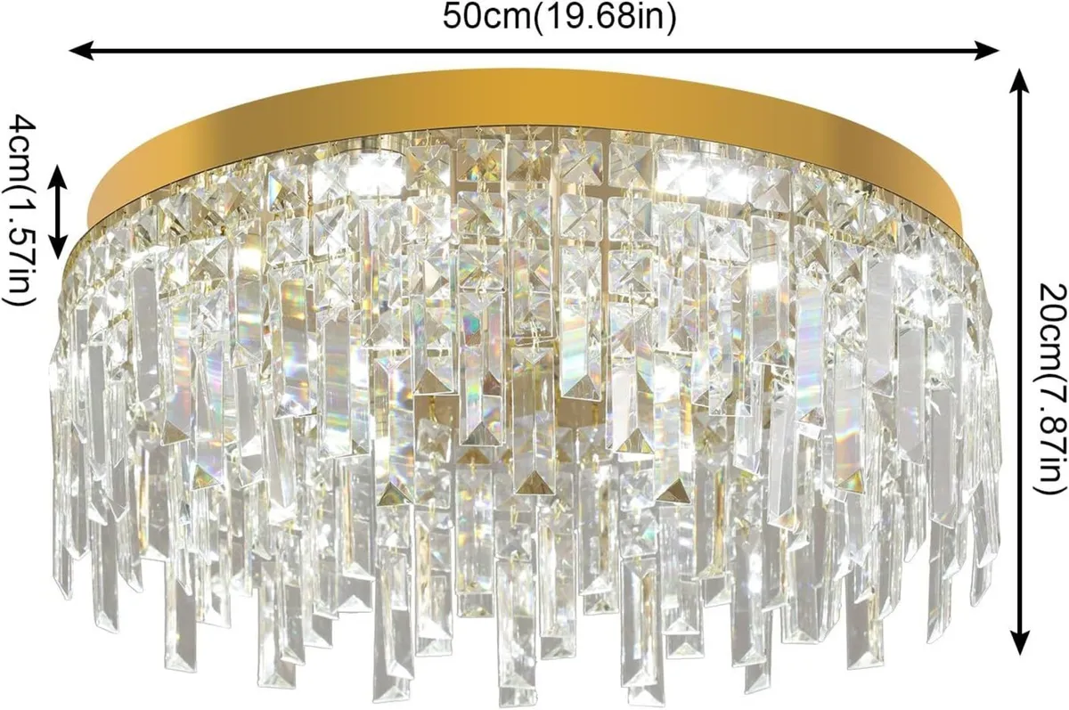 Gold Crystal Chandeliers for Dining Room 50CM - Image 2
