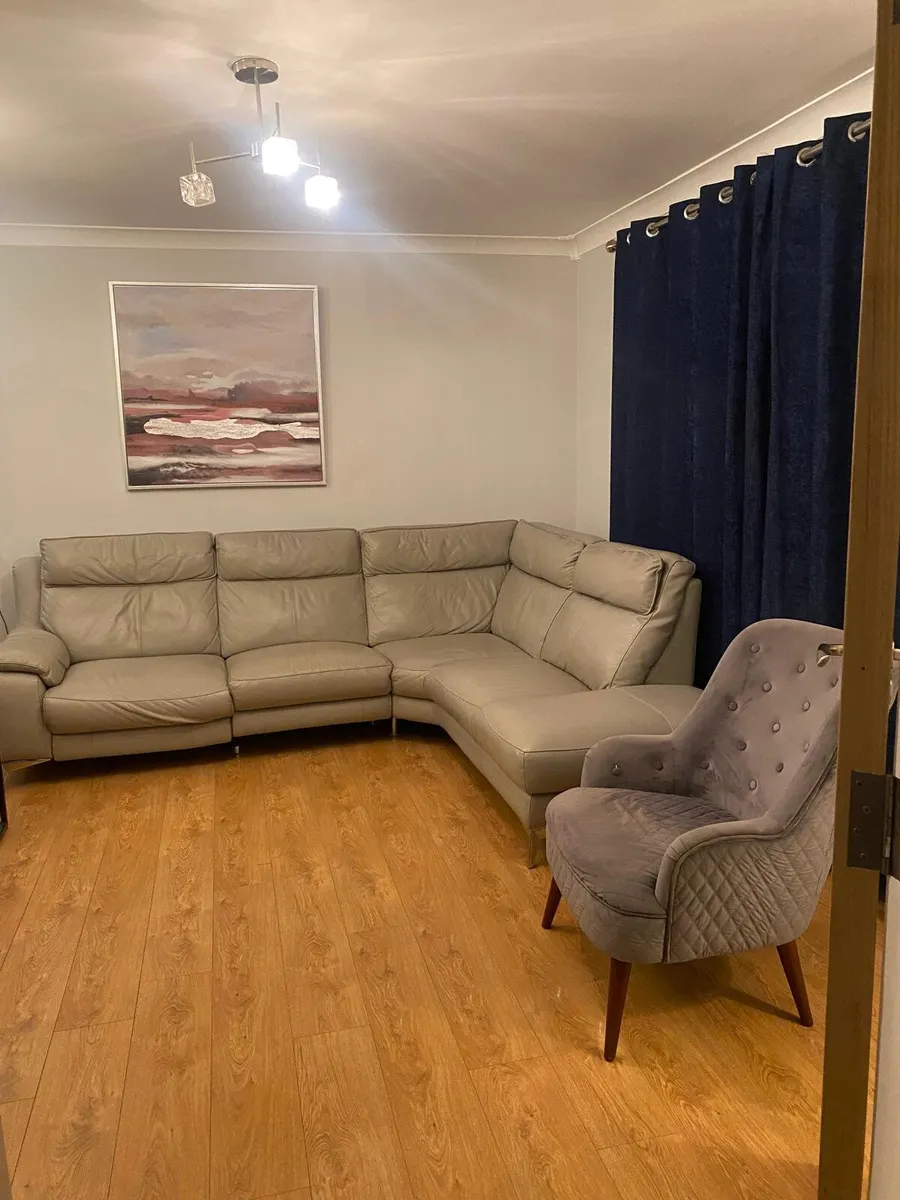 L Shaped leather couch - Image 1