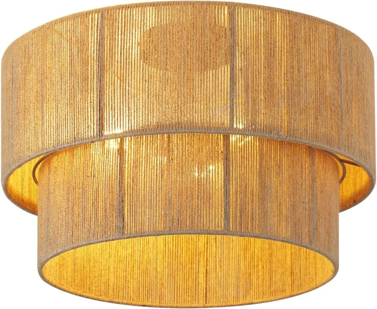 Boho Ceiling Light Ø45cm – 3-Light Rattan Lamp - Image 1