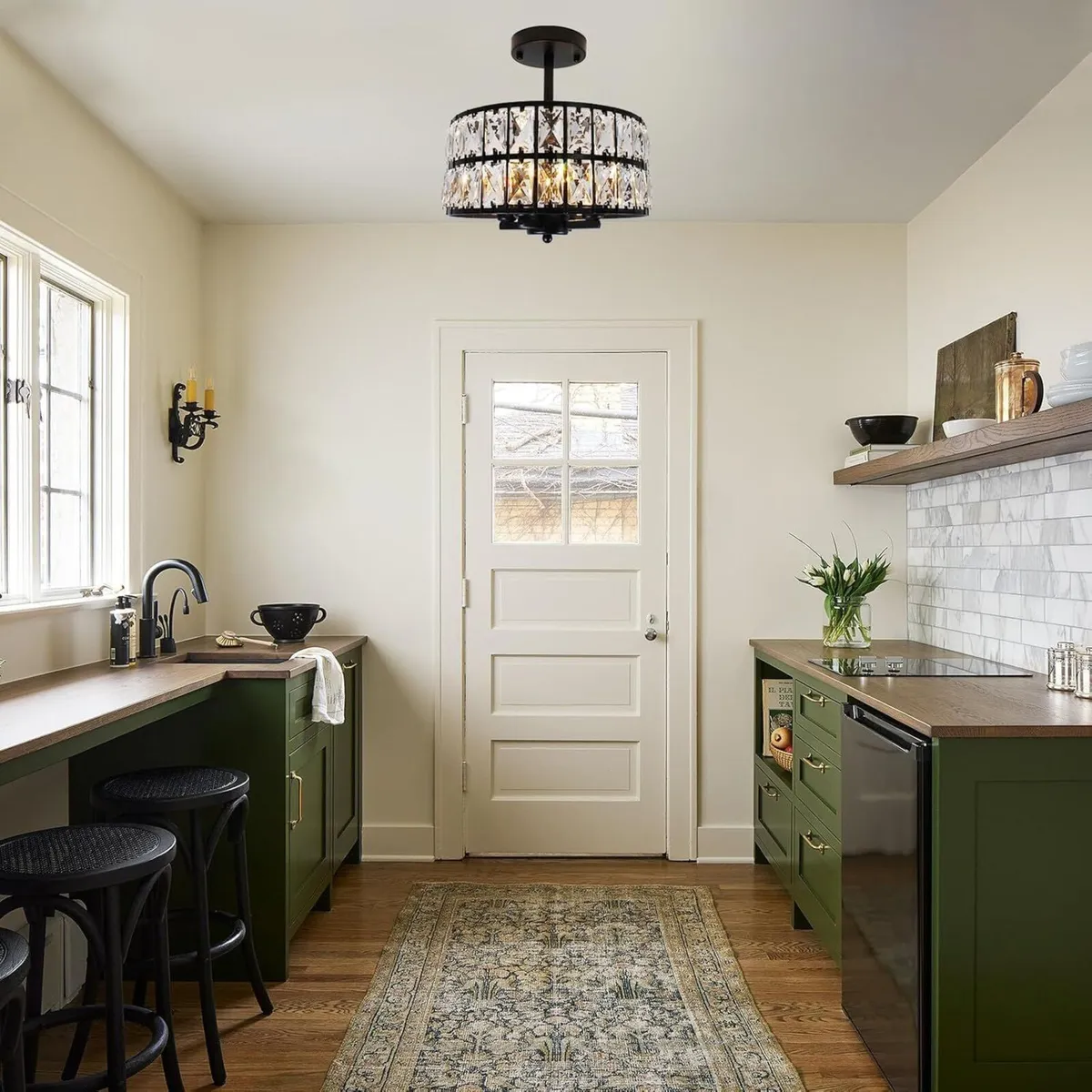 Modern Crystal Ceiling Lighting 4-Light Semi - Image 2