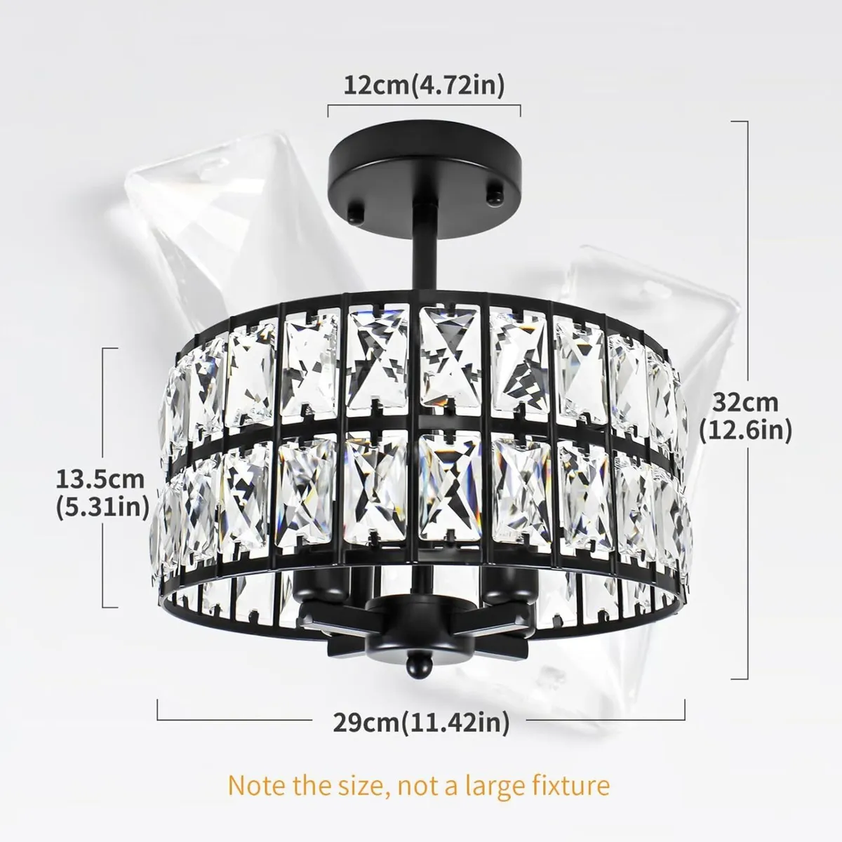 Modern Crystal Ceiling Lighting 4-Light Semi - Image 3
