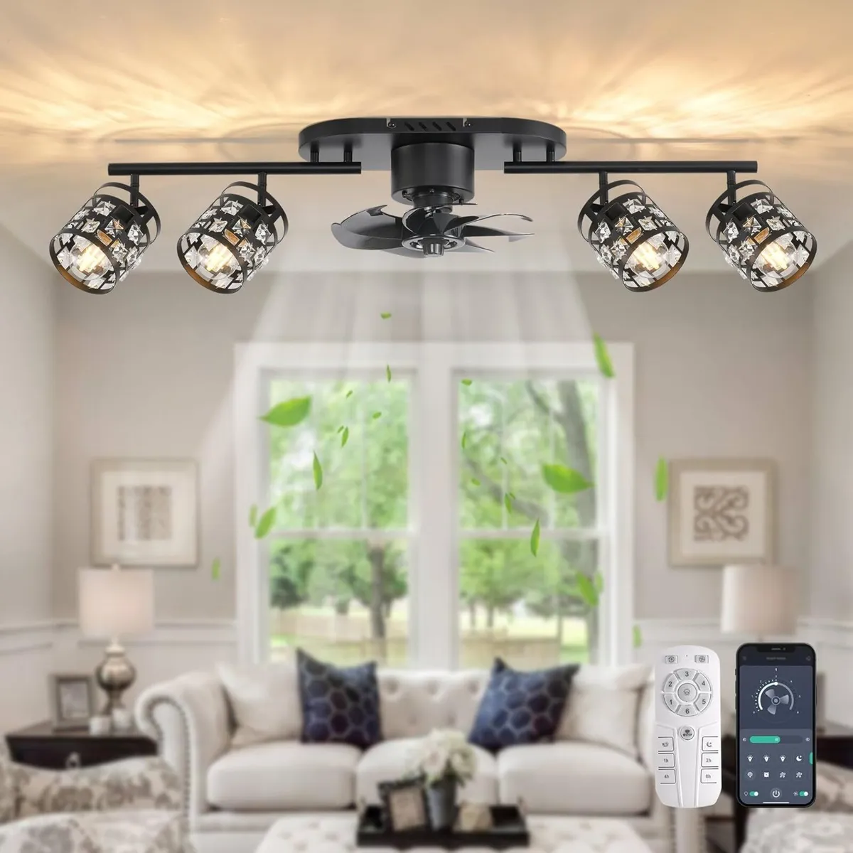 Ceiling Fans with Lights and Remote Fandelier - Image 1