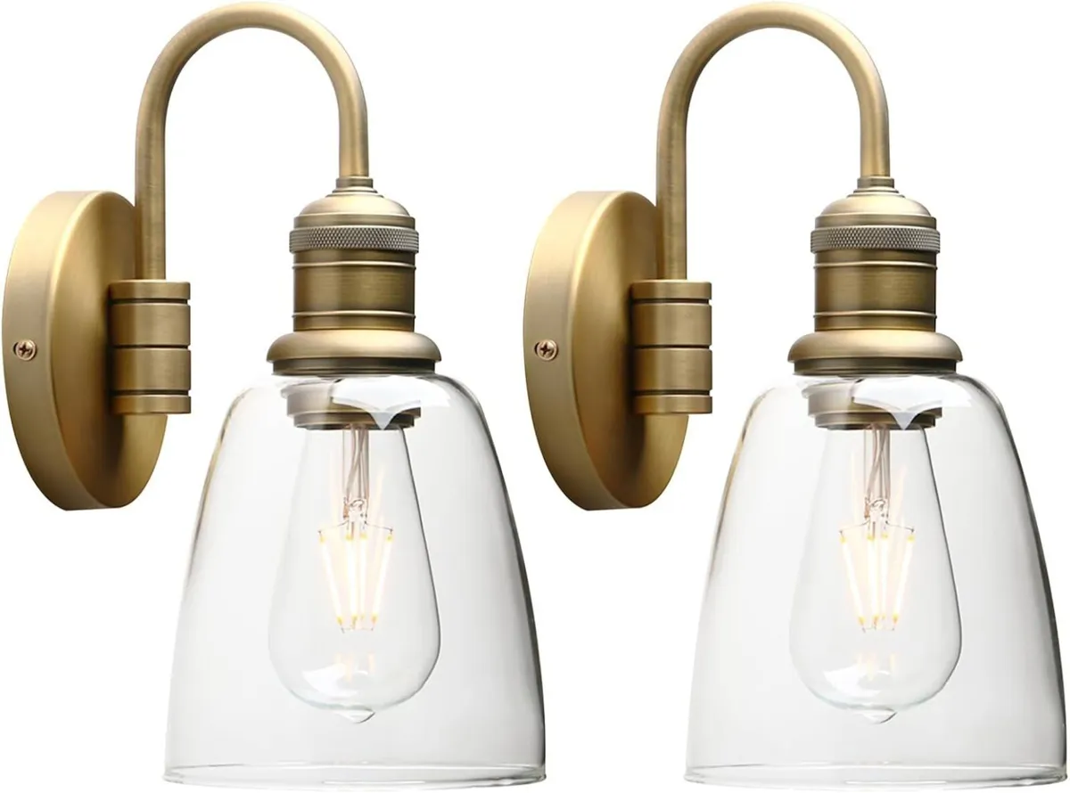 2 Sets of Vintage Elegant Glass Sconce Wall Light - Image 2